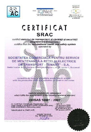 Certificat ISO 18001